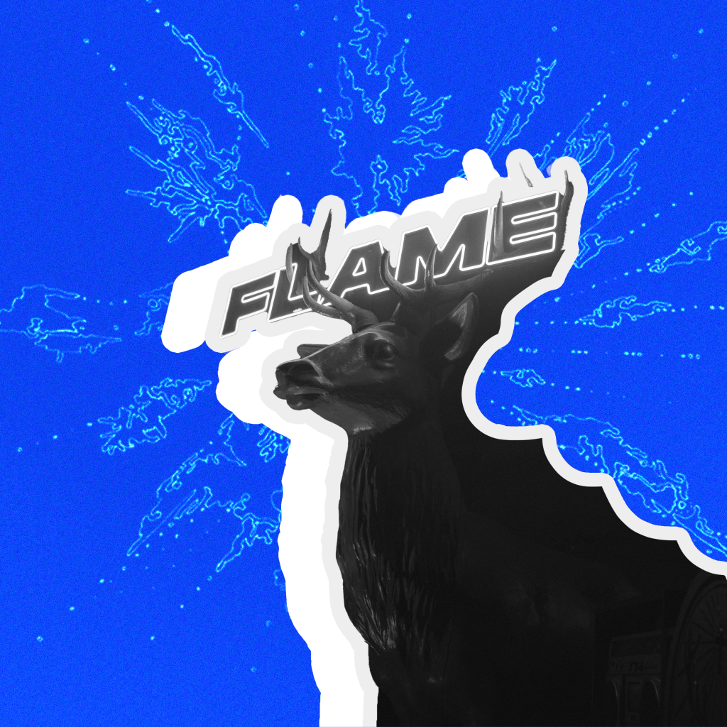 Logo Flame na zdjęciu z jeleniem